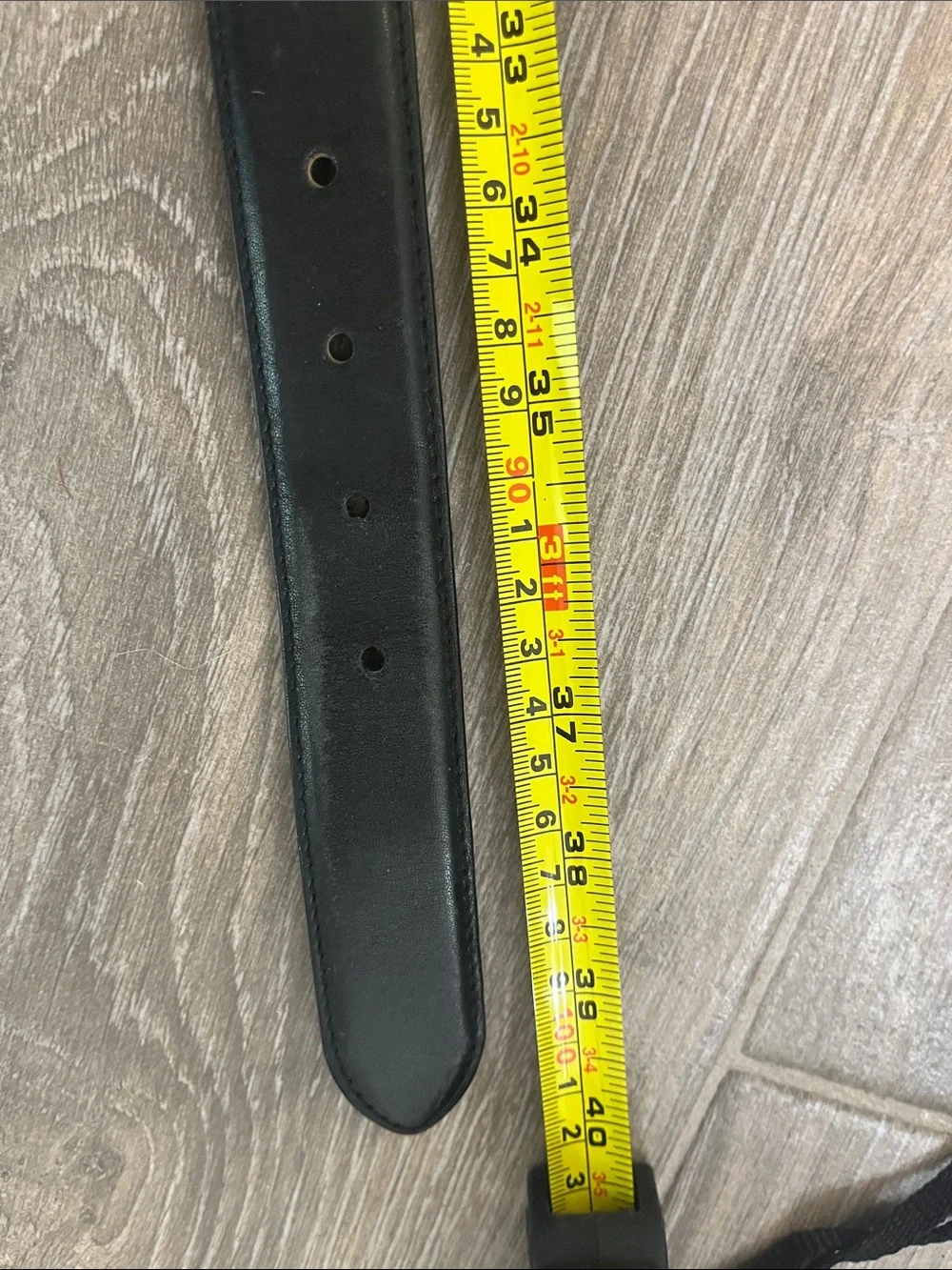 Merona Black Leather Belt with Silver-Tone Buckle